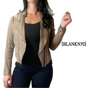 Blank NYC Tan Lightweight Utility Moto Jacket Size Small